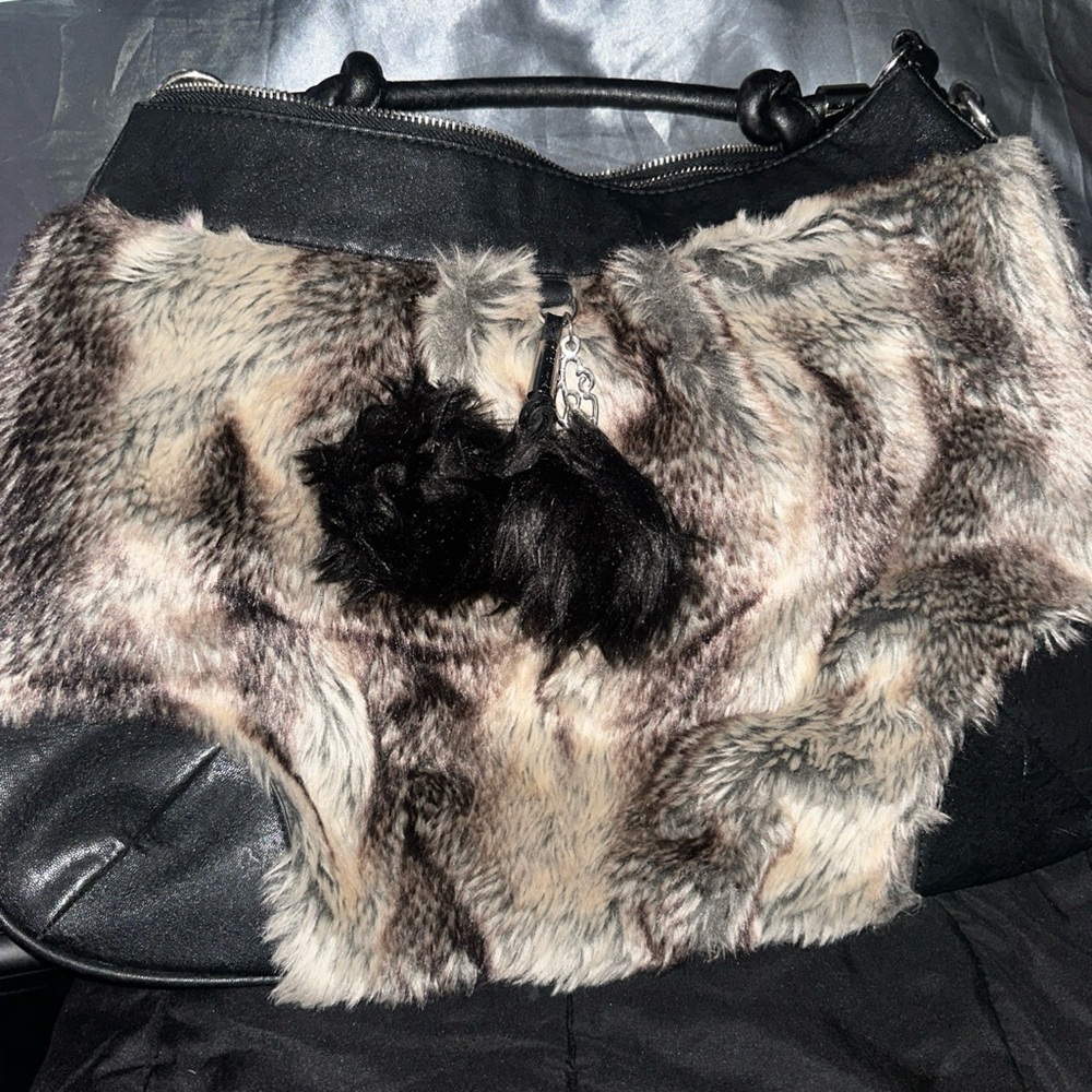 Ed Hardy faux fur Handbag